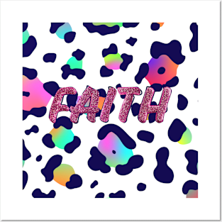 Faith Graphic Tee-Colorful Cheetah Print Posters and Art